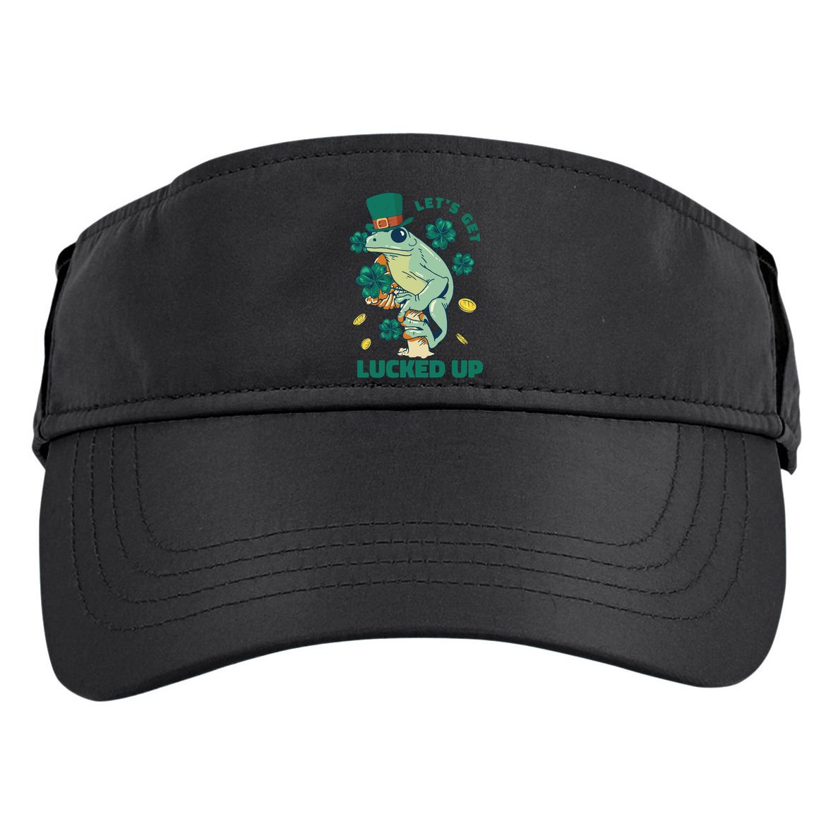 St Patricks Day Let's Get Lucked Up Frog Adult Drive Performance Visor