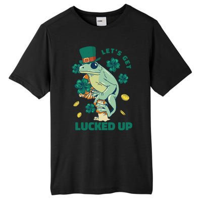 St Patricks Day Let's Get Lucked Up Frog Tall Fusion ChromaSoft Performance T-Shirt