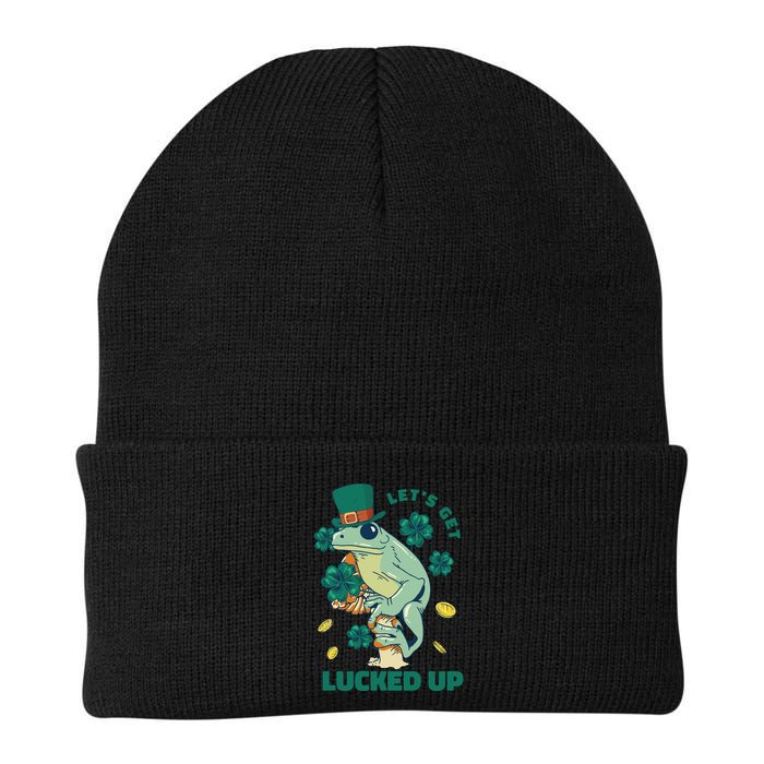 St Patricks Day Let's Get Lucked Up Frog Beanie