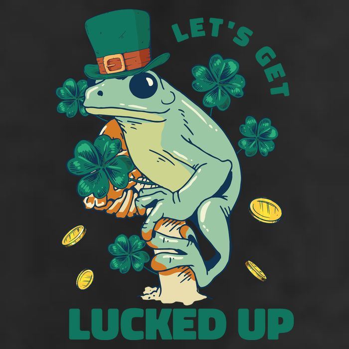 St Patricks Day Let's Get Lucked Up Frog Beanie