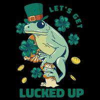 St Patricks Day Let's Get Lucked Up Frog Drawstring Bag