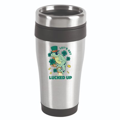 St Patricks Day Let's Get Lucked Up Frog 16oz Travel Tumbler