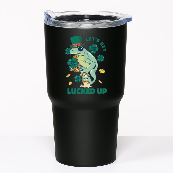 St Patricks Day Let's Get Lucked Up Frog Tumbler