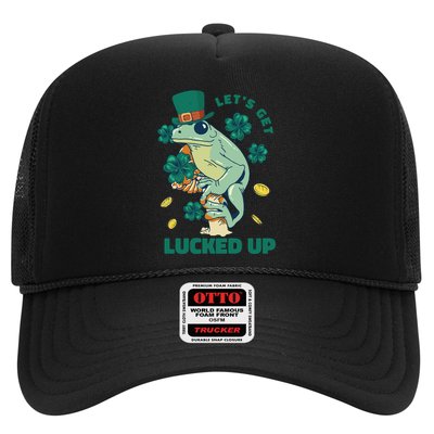 St Patricks Day Let's Get Lucked Up Frog Trucker Hat