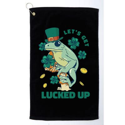 St Patricks Day Let's Get Lucked Up Frog Golf Towel
