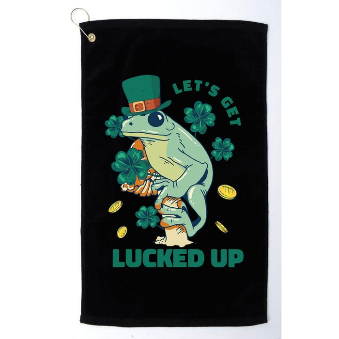 St Patricks Day Let's Get Lucked Up Frog Golf Towel