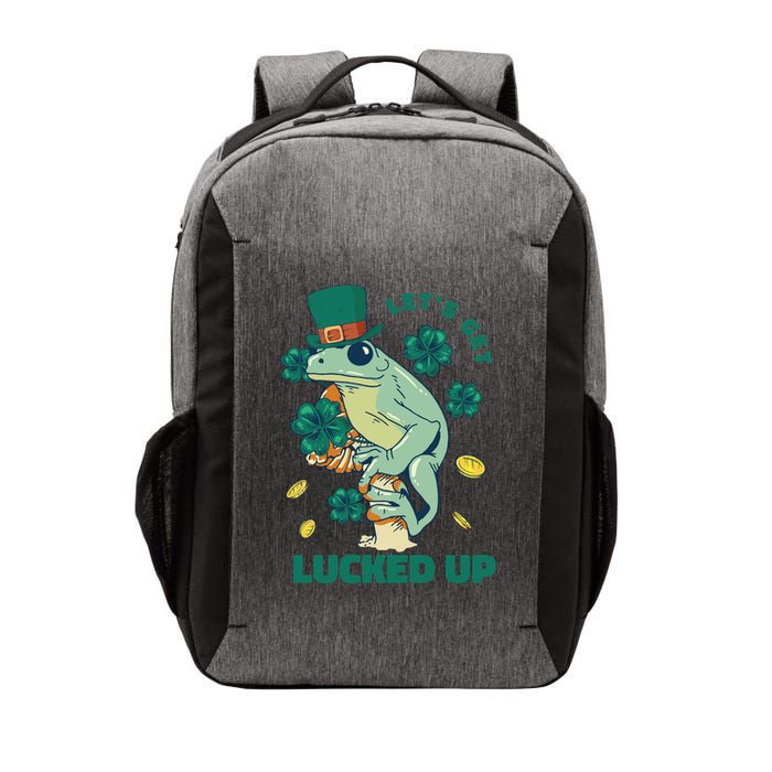 St Patricks Day Let's Get Lucked Up Frog Vector Backpack