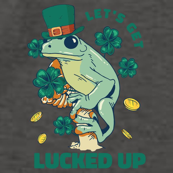 St Patricks Day Let's Get Lucked Up Frog Vector Backpack