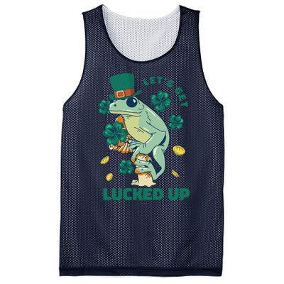 St Patricks Day Let's Get Lucked Up Frog Mesh Reversible Basketball Jersey Tank