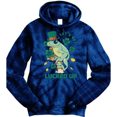 St Patricks Day Let's Get Lucked Up Frog Tie Dye Hoodie