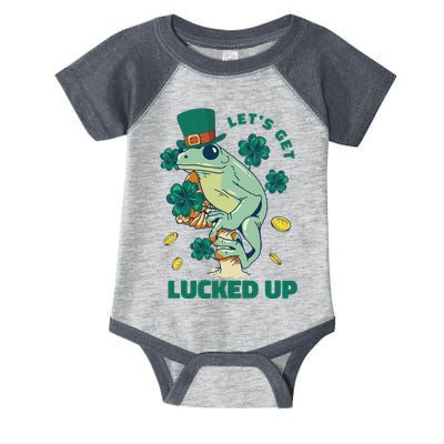 St Patricks Day Let's Get Lucked Up Frog Infant Baby Jersey Bodysuit