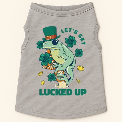 St Patricks Day Let's Get Lucked Up Frog Doggie Tank