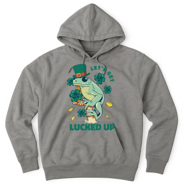 St Patricks Day Let's Get Lucked Up Frog Hoodie