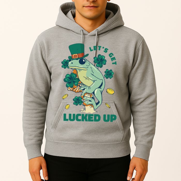 St Patricks Day Let's Get Lucked Up Frog Hoodie