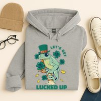 St Patricks Day Let's Get Lucked Up Frog Hoodie