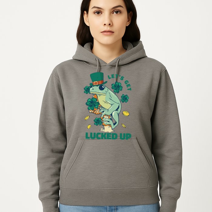 St Patricks Day Let's Get Lucked Up Frog Hoodie