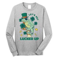 St Patricks Day Let's Get Lucked Up Frog Long Sleeve Shirt