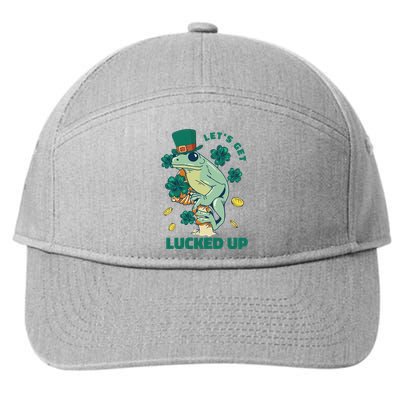 St Patricks Day Let's Get Lucked Up Frog 7-Panel Snapback Hat