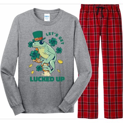 St Patricks Day Let's Get Lucked Up Frog Long Sleeve Pajama Set