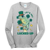 St Patricks Day Let's Get Lucked Up Frog Tall Long Sleeve T-Shirt