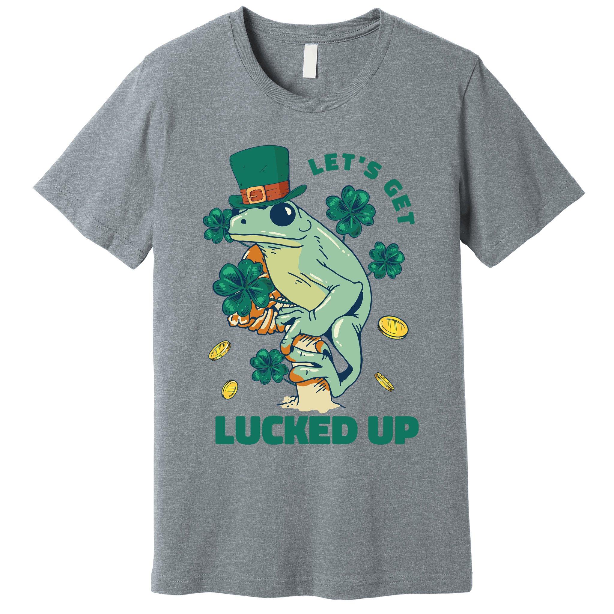 St Patricks Day Let's Get Lucked Up Frog Premium T-Shirt