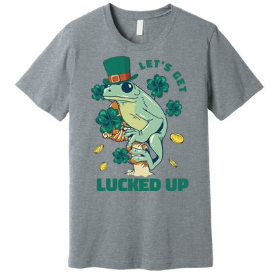 St Patricks Day Let's Get Lucked Up Frog Premium T-Shirt