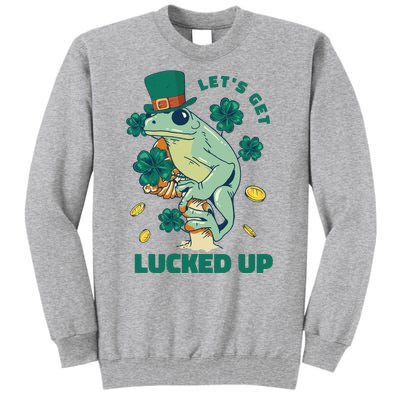 St Patricks Day Let's Get Lucked Up Frog Tall Sweatshirt