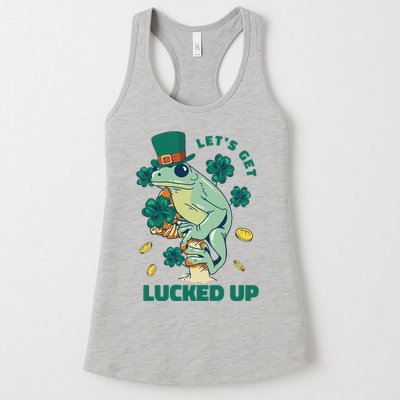 St Patricks Day Let's Get Lucked Up Frog Womens Tank Top