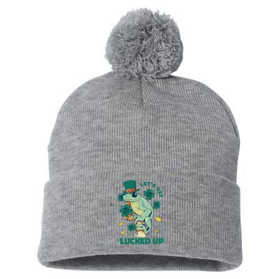 St Patricks Day Let's Get Lucked Up Frog Pom Pom 12in Knit Beanie