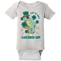 St Patricks Day Let's Get Lucked Up Frog Baby Bodysuit