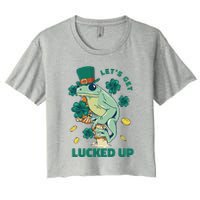 St Patricks Day Let's Get Lucked Up Frog Crop Top