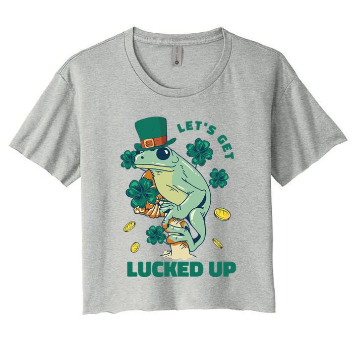 St Patricks Day Let's Get Lucked Up Frog Crop Top