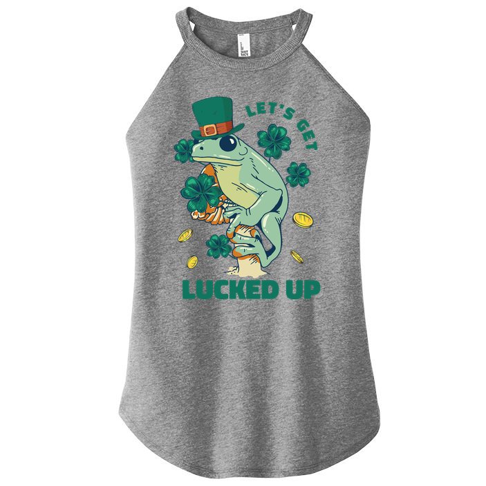 St Patricks Day Let's Get Lucked Up Frog Women's Perfect Tri Rocker Tank