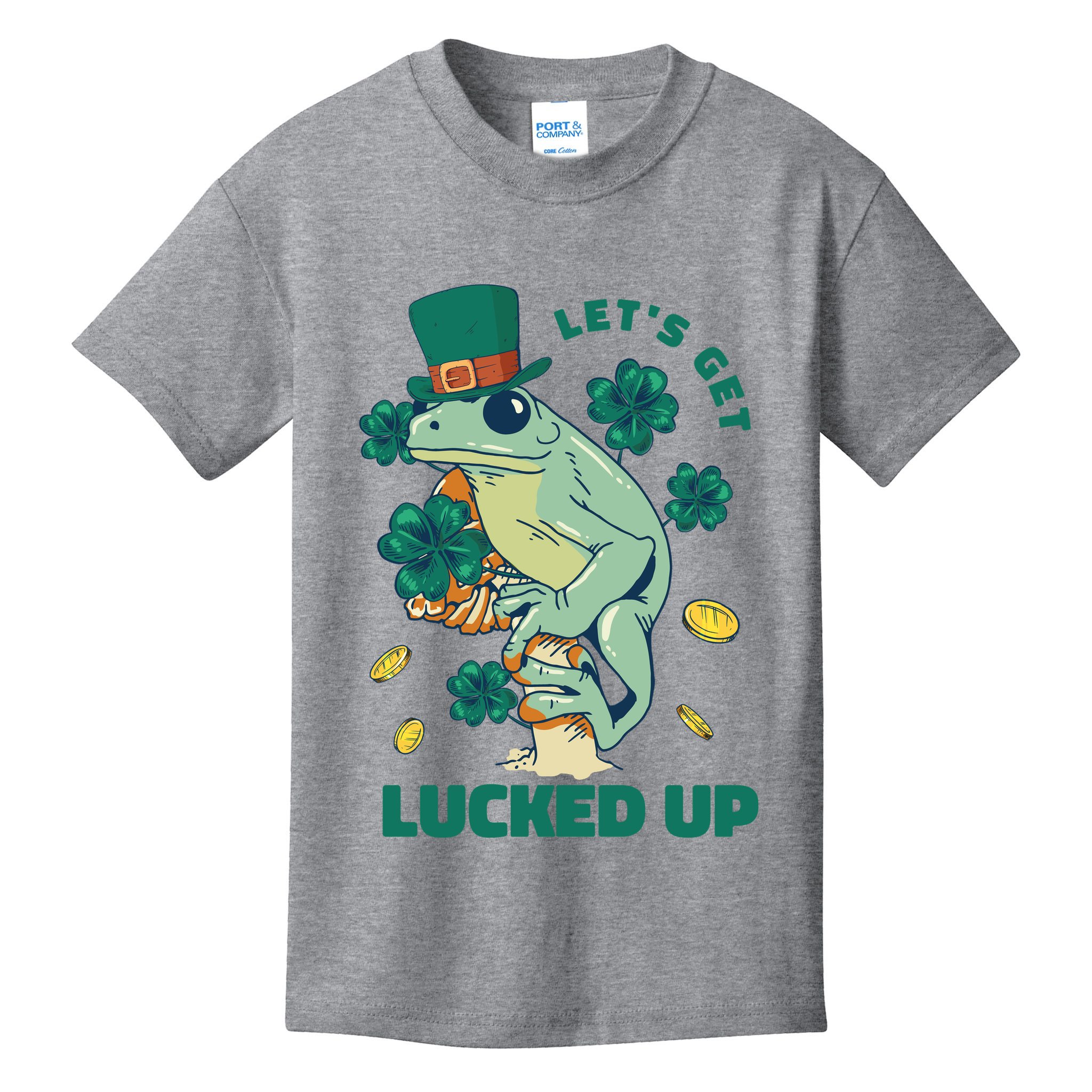 St Patricks Day Let's Get Lucked Up Frog Kids T-Shirt