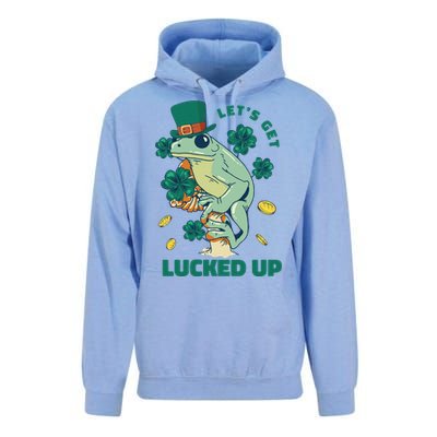 St Patricks Day Let's Get Lucked Up Frog Unisex Surf Hoodie