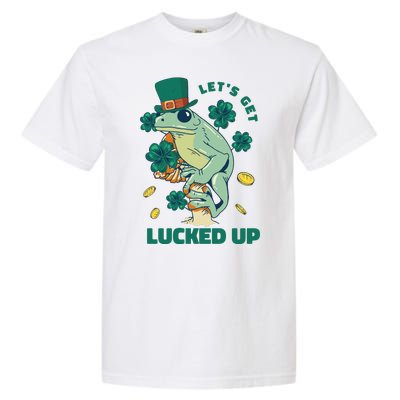 St Patricks Day Let's Get Lucked Up Frog Garment-Dyed Heavyweight T-Shirt