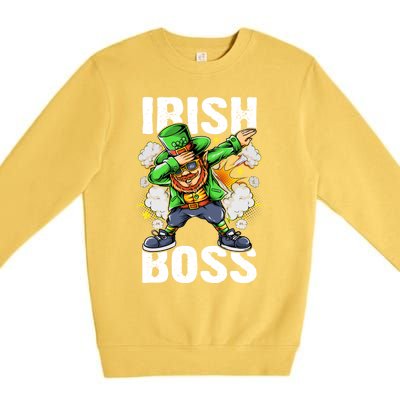 St Patricks Day Outfit Dabbing Leprechaun Gift Premium Crewneck Sweatshirt