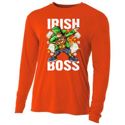 St Patricks Day Outfit Dabbing Leprechaun Gift Cooling Performance Long Sleeve Crew