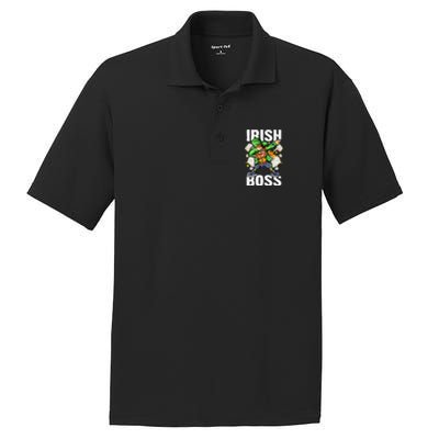 St Patricks Day Outfit Dabbing Leprechaun Gift PosiCharge RacerMesh Polo