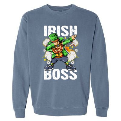 St Patricks Day Outfit Dabbing Leprechaun Gift Garment-Dyed Sweatshirt