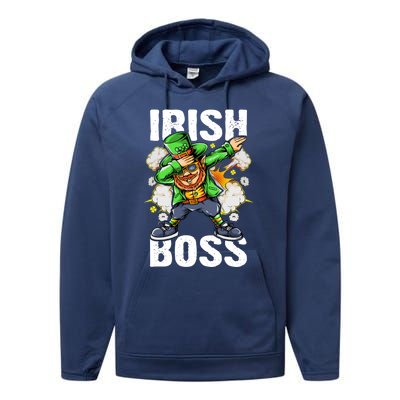 St Patricks Day Outfit Dabbing Leprechaun Gift Performance Fleece Hoodie