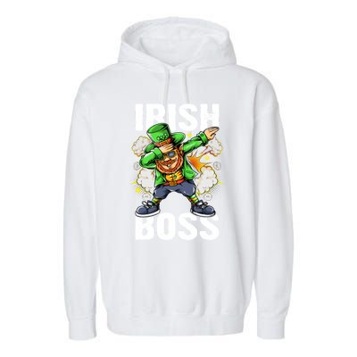 St Patricks Day Outfit Dabbing Leprechaun Gift Garment-Dyed Fleece Hoodie