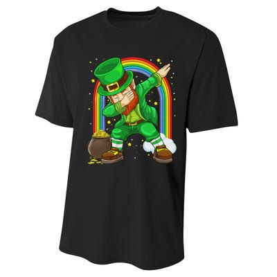 St Patricks Day Dabbing Leprechaun Irish Dab Shamrock Performance Sprint T-Shirt