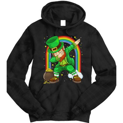 St Patricks Day Dabbing Leprechaun Irish Dab Shamrock Tie Dye Hoodie