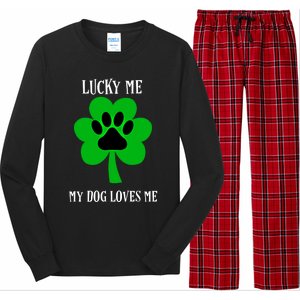 St Patrick's Day Dog Loves Me Lucky Gift Long Sleeve Pajama Set