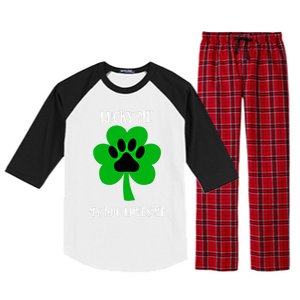 St Patrick's Day Dog Loves Me Lucky Gift Raglan Sleeve Pajama Set