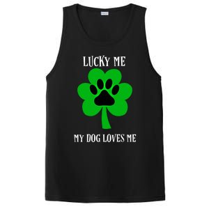 St Patrick's Day Dog Loves Me Lucky Gift PosiCharge Competitor Tank