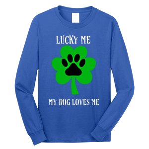 St Patrick's Day Dog Loves Me Lucky Gift Long Sleeve Shirt