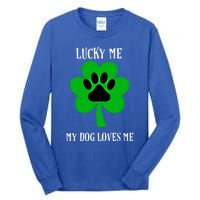 St Patrick's Day Dog Loves Me Lucky Gift Tall Long Sleeve T-Shirt