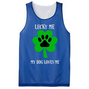 St Patrick's Day Dog Loves Me Lucky Gift Mesh Reversible Basketball Jersey Tank